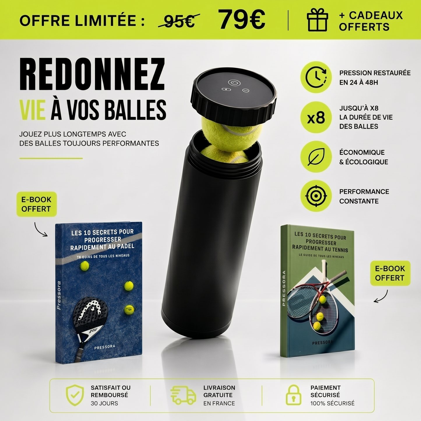 Pressora - Pressurisateur de balles électrique nouvelle géneration